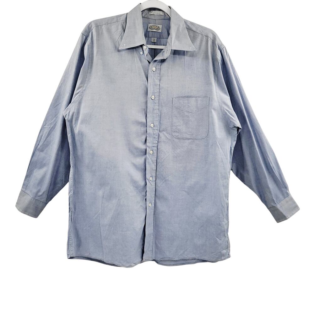 Eagle Shirt Makers Pin Point Oxford 80's 2 Ply 100% Cotton Button Up Men's 16 33